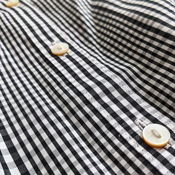 NWT BROOKS BROTHERS Grey Spirit Tartan Gingham LongSleeve Midi Shirtdress Sz 14P - Picture 5 of 10